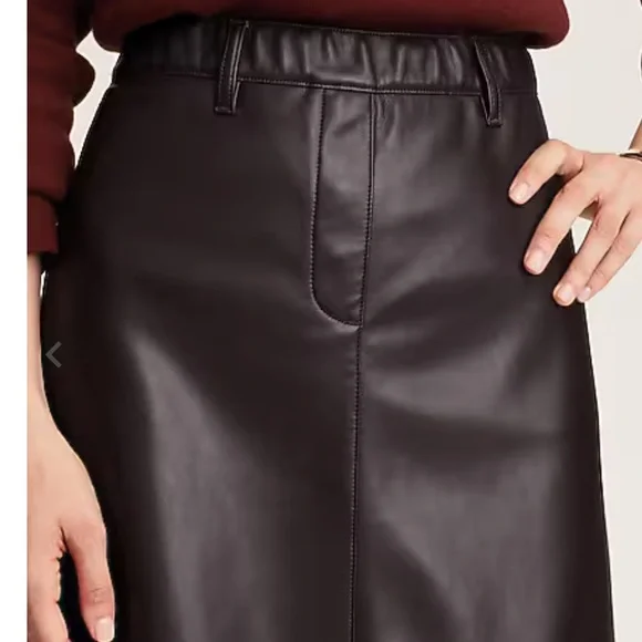 NWT J.Jill Faux-Leather Seamed Skirt (size MP) - Picture 2 of 8